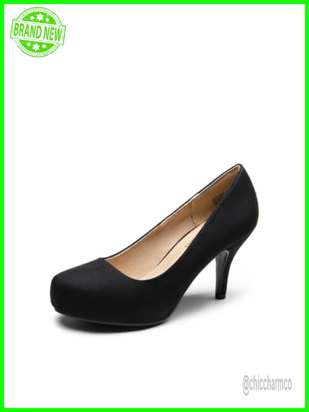 Low Stiletto Platform Heels Pumps - Classic Almond Toe Dress Shoes Comfortable
